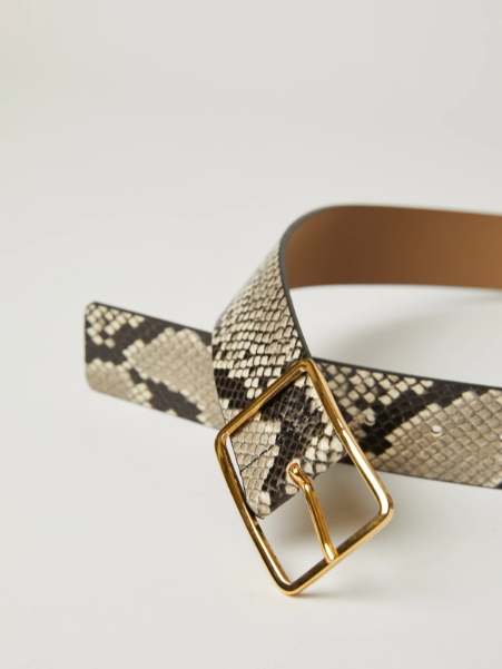 NEW B-LOW THE BELT women\'s milla python belt in white, gold B-Low the Belt Milla Python Belt in White & Gold | REVOLVE main image 3