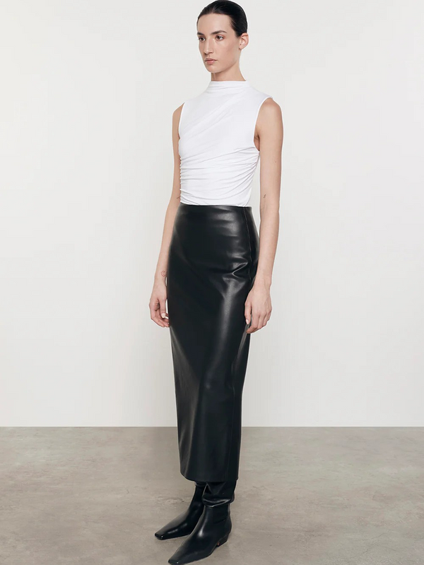 Ankle Length Leather Skirt