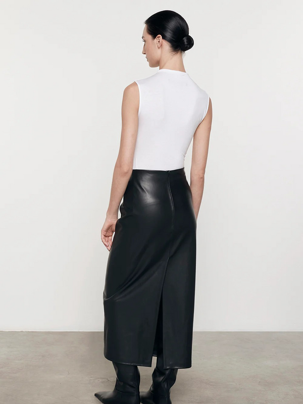 Ankle Length Leather Skirt