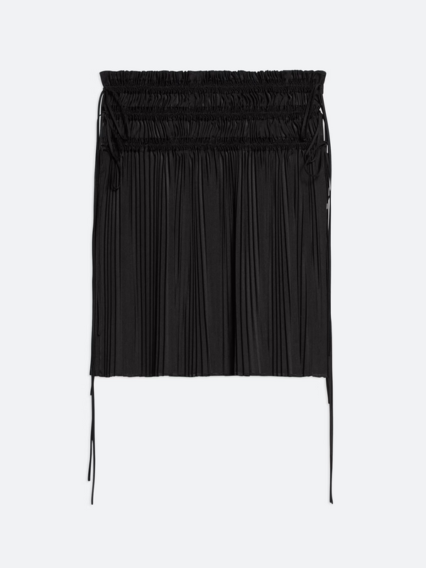 Pleated Satin Skirt