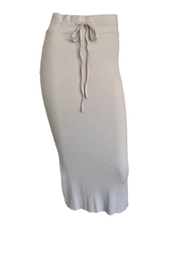 Alloy Rib Drawcord Midi Skirt
