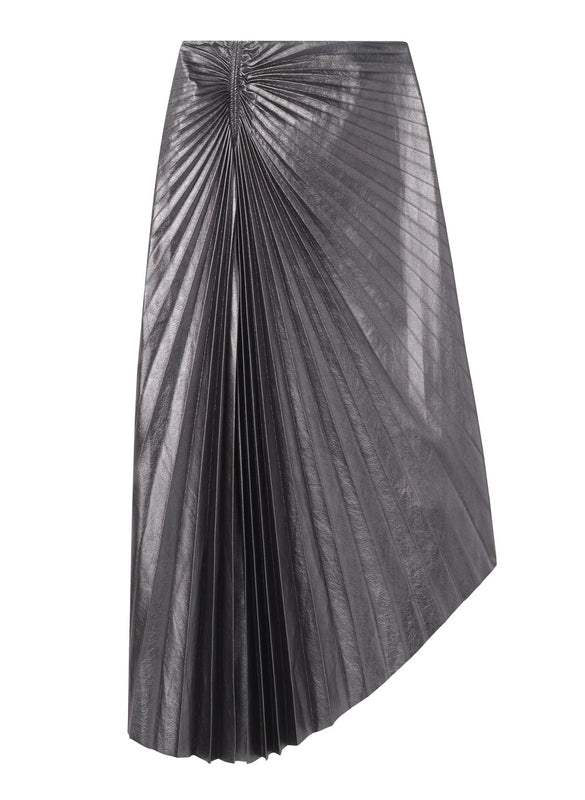 Tracy Metallic Vegan Leather Skirt