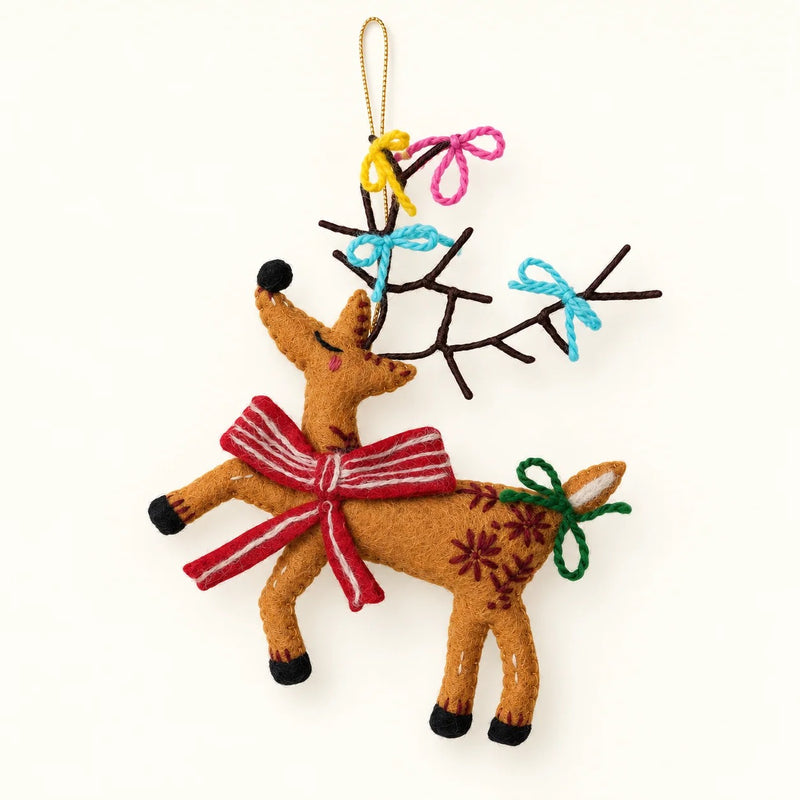 Handmade Wool Felt Holiday Icon Ornament w/ Embroidery