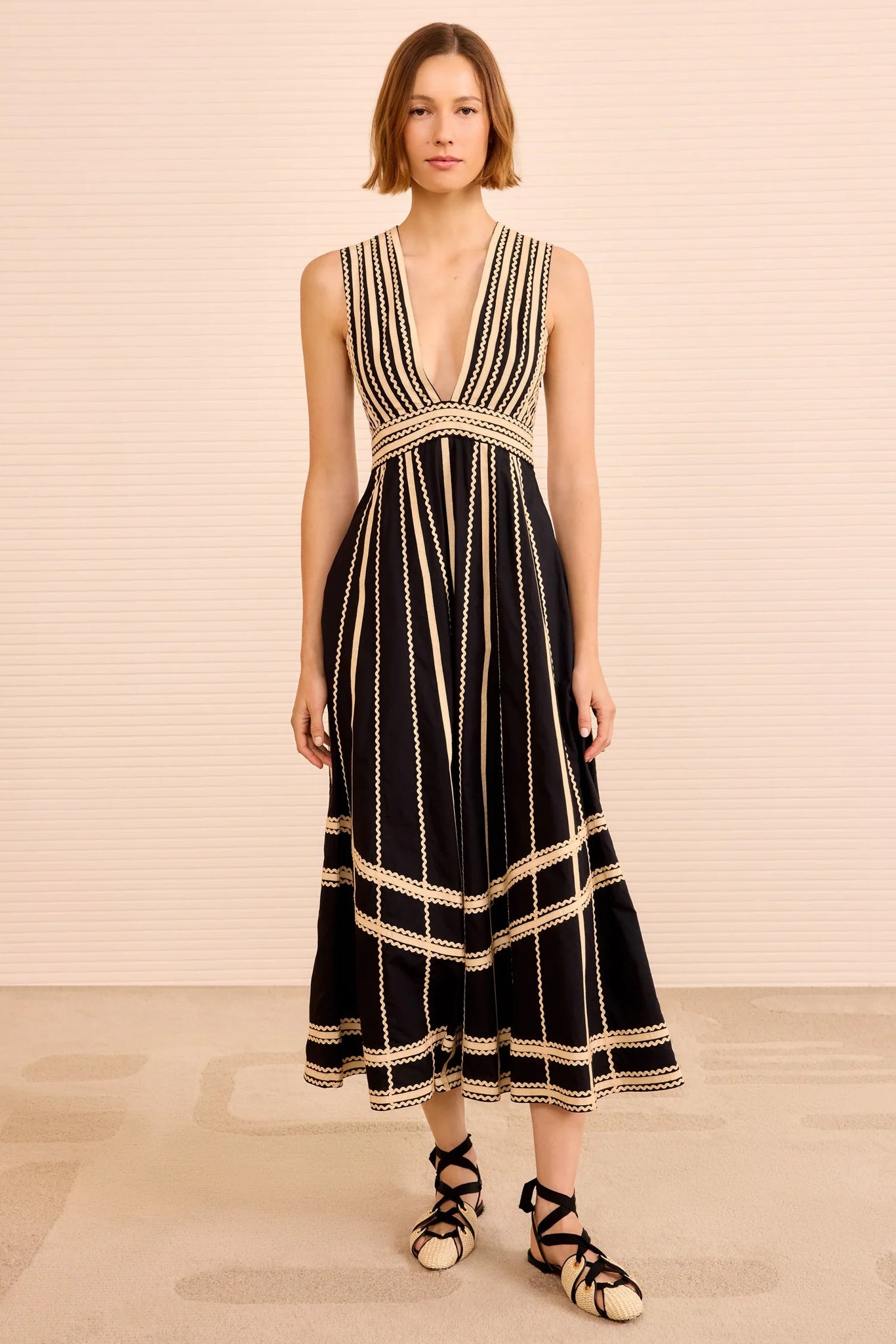 Palermo Deep V Midi Dress