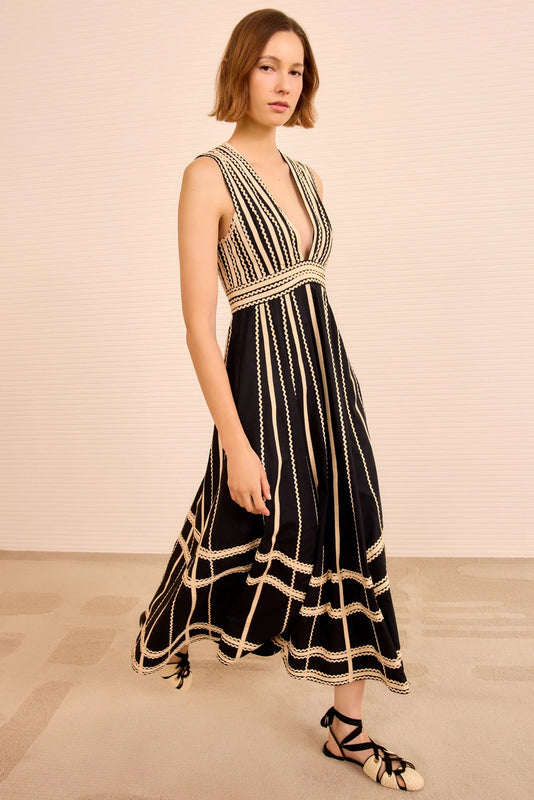 Palermo Deep V Midi Dress