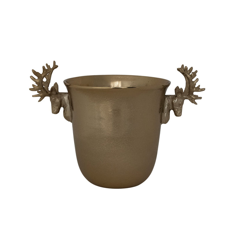 Cast Aluminum Ice Bucket/ Bottle Cooler w/ Reindeer Head