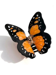 Hand-Painted Monarch Butterfly Claw Hair Clip