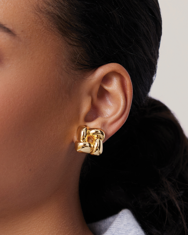 Small Woven Square Earrings