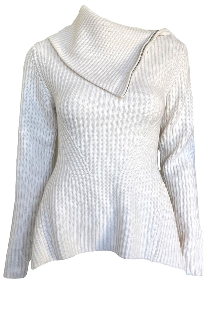 Keyara Foldover Collar Peplum Sweater