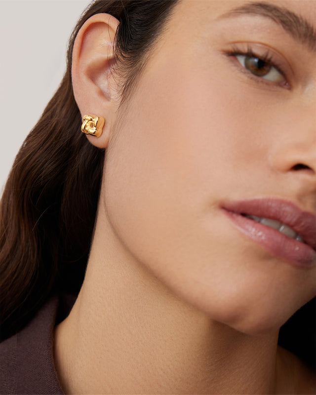 Mini Woven Square Earrings