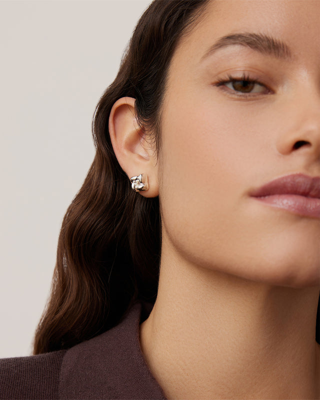 Mini Woven Square Earrings