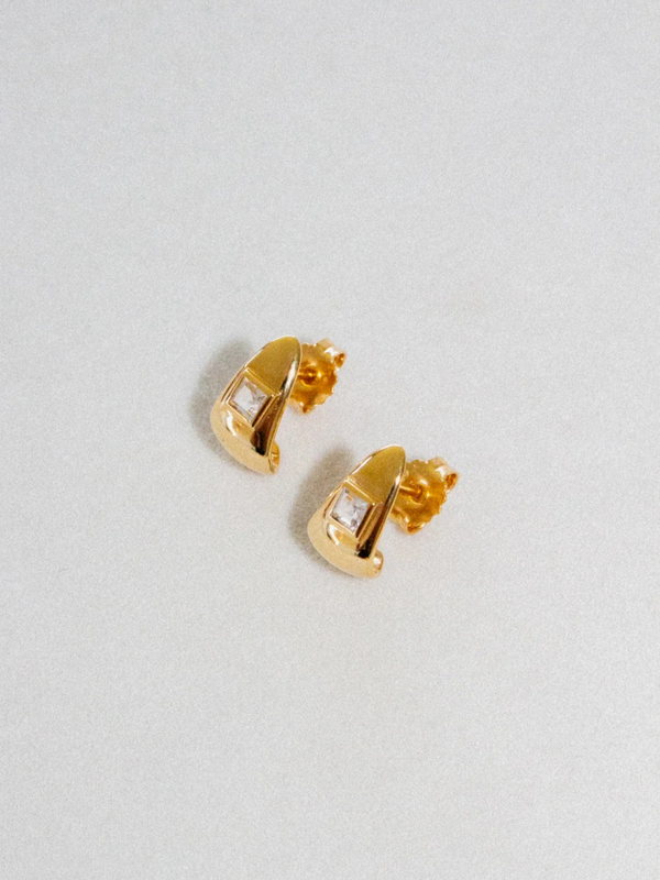 Rosco Topaz Earrings - Gold