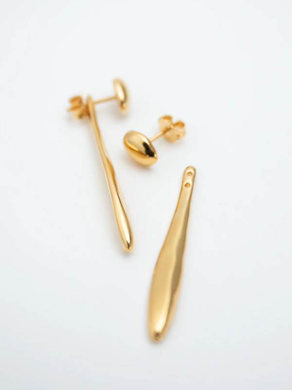 Verso Drop Earrings - Gold