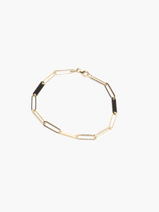 14k Gold Paperclip Chain Bracelet