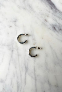 Mini Sterling Silver Bulle Hoops