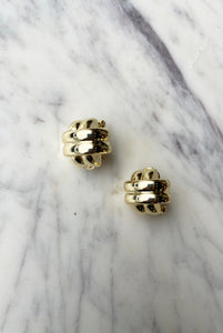 Double Cross Earrings-Gold
