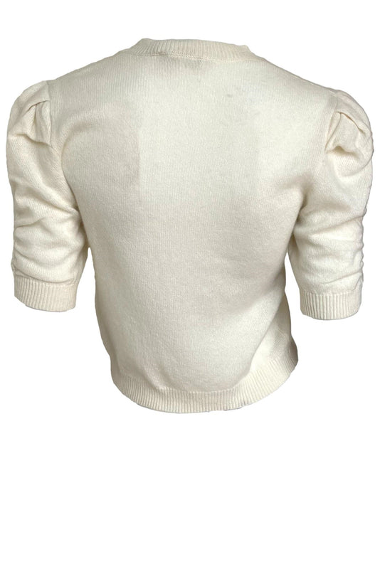 Ruched Sleeve Cashmere Sweater