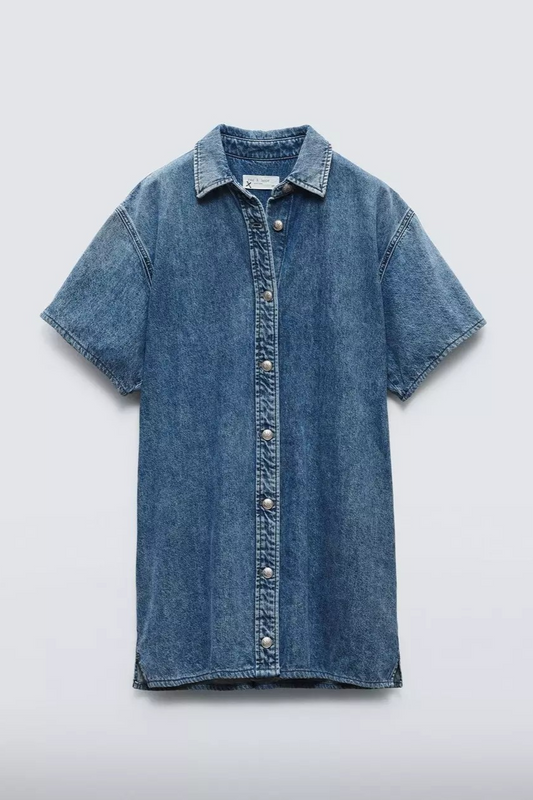 rag and bone denim shirt dress rag & bone Ultra Featherweight Hayley Mini Dress | Blue | Size XXS