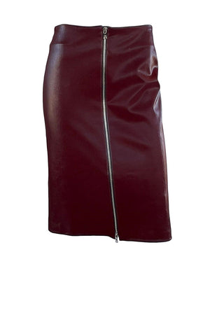 Satin Finish Leather Skirt