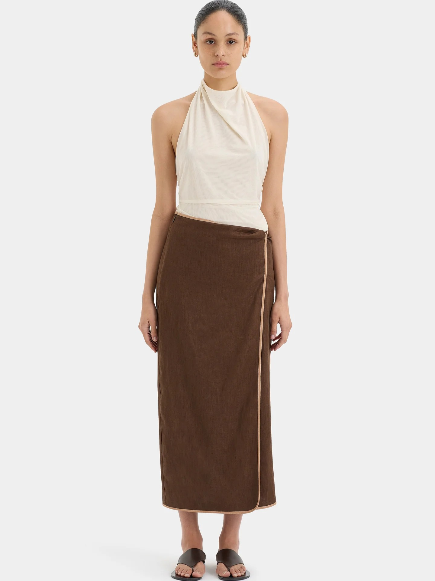 Affogato Twist Midi Skirt