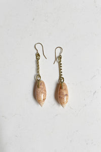 Small Shell Drop Earrings-Pink Mitra Shell