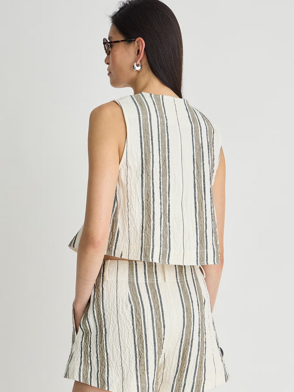 Stripe Godet Tank
