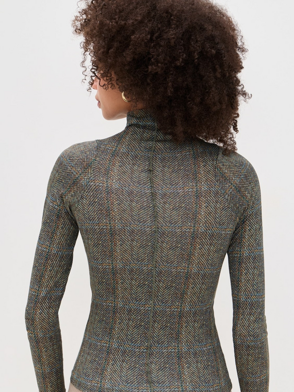 Shaw Paneled Long Sleeve Turtleneck Tee