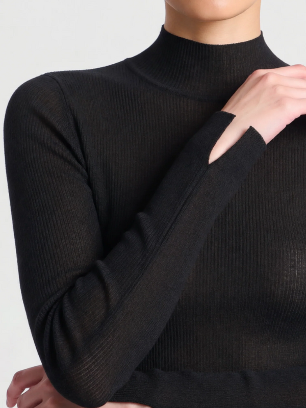 Xavier Merino Ribbed Mock Neck Sweater