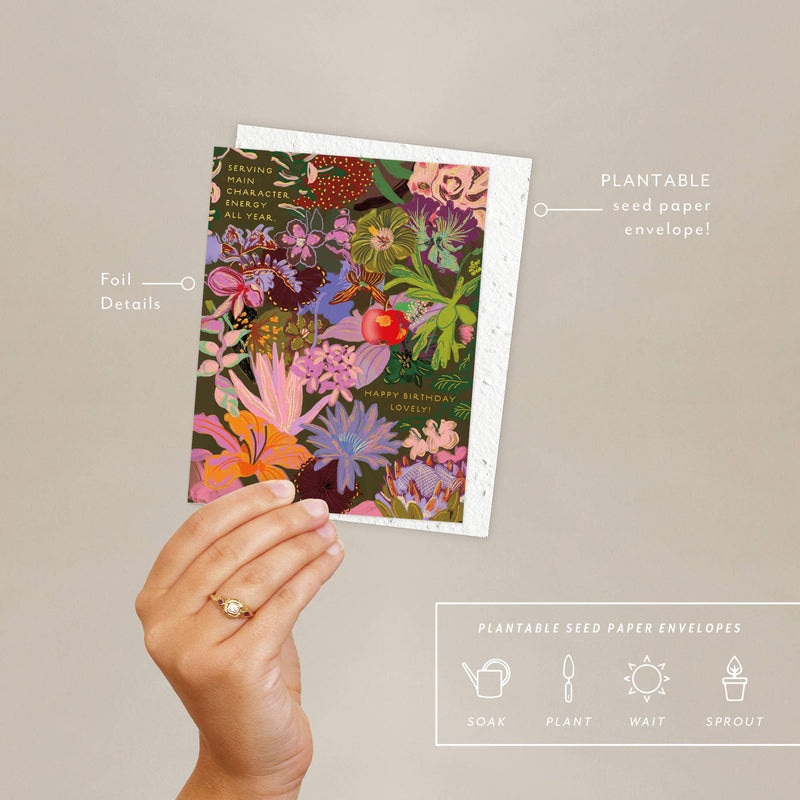Midnight Blooms - Birthday Card