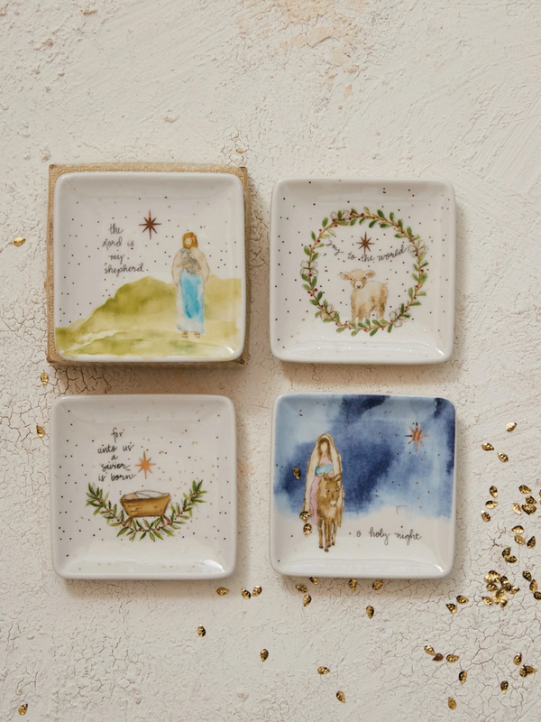 Stoneware Dish w/ Gold Electroplating