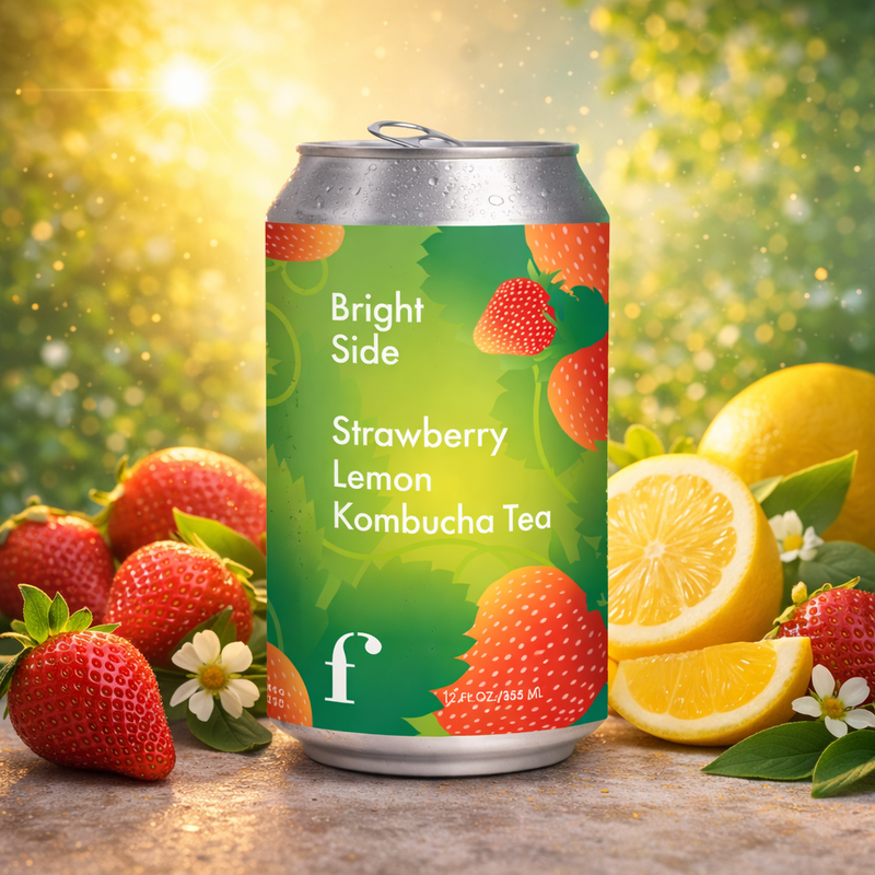 "Bright Side" Strawberry Lemon Kombucha