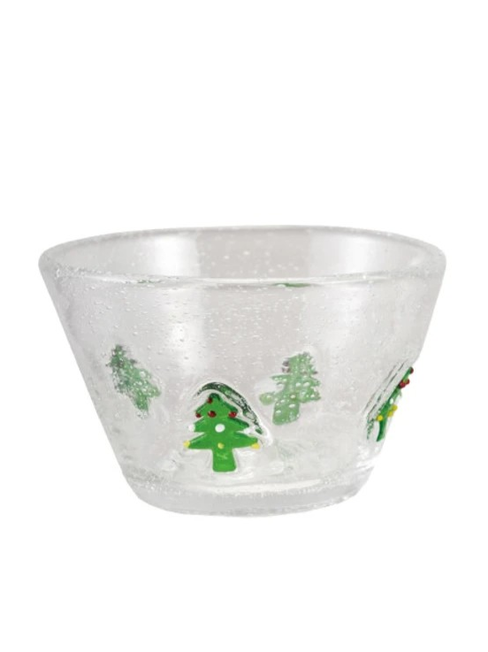 Glass Bowl w/ Embedded Holiday Icons