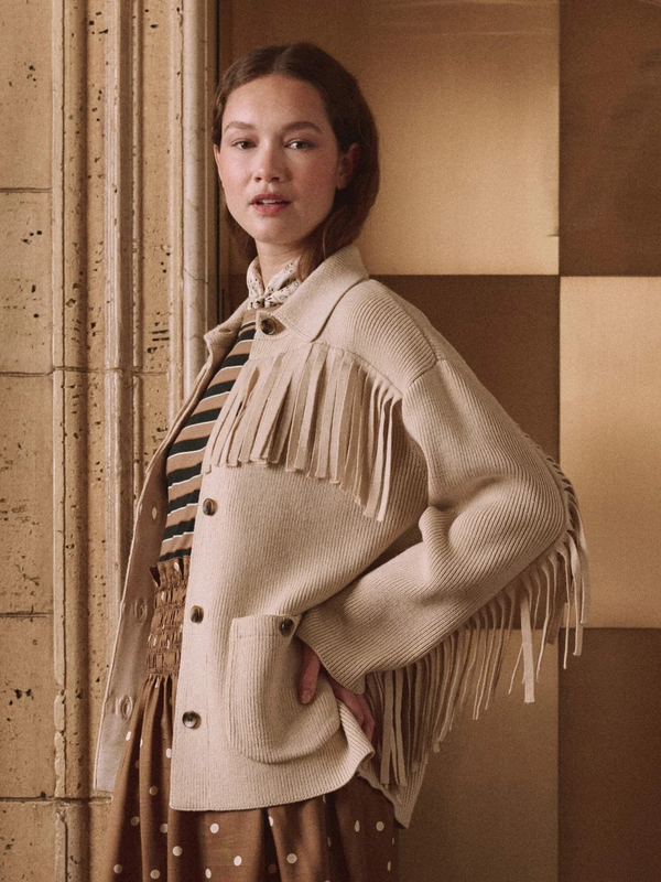 The Western Fringe Sweater Jacket