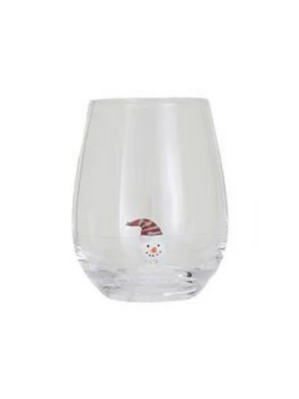 Stemless Wine Glass w/ Holiday Figure Inside, 8 Styles