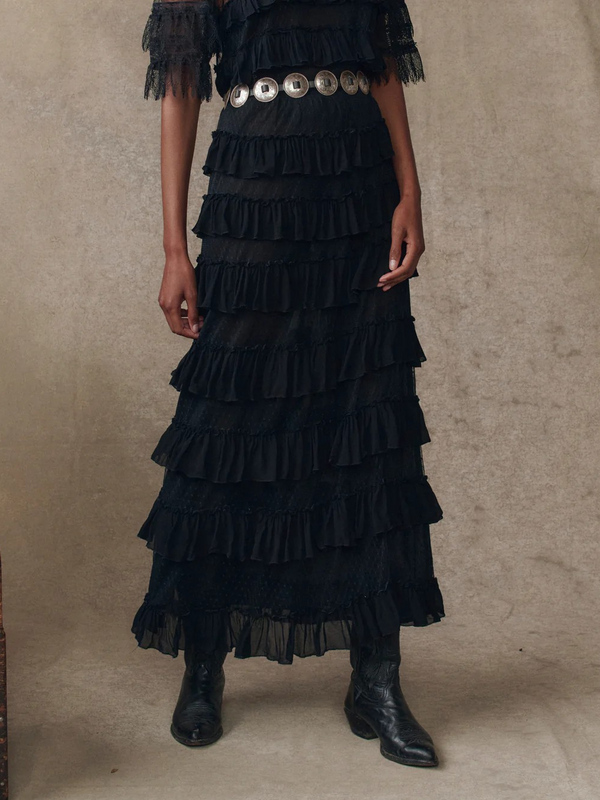 The Winter Mesh Flounce Skirt