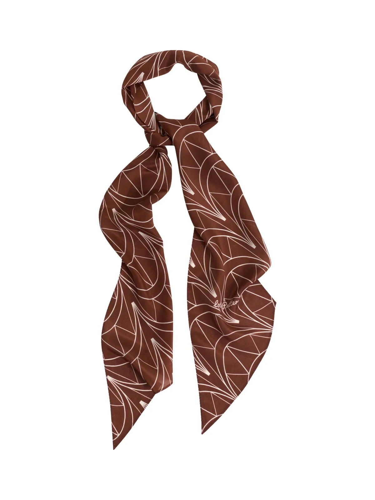 "Chrysler" Silk Crepe Neck Scarf - Metropolis Cocoa