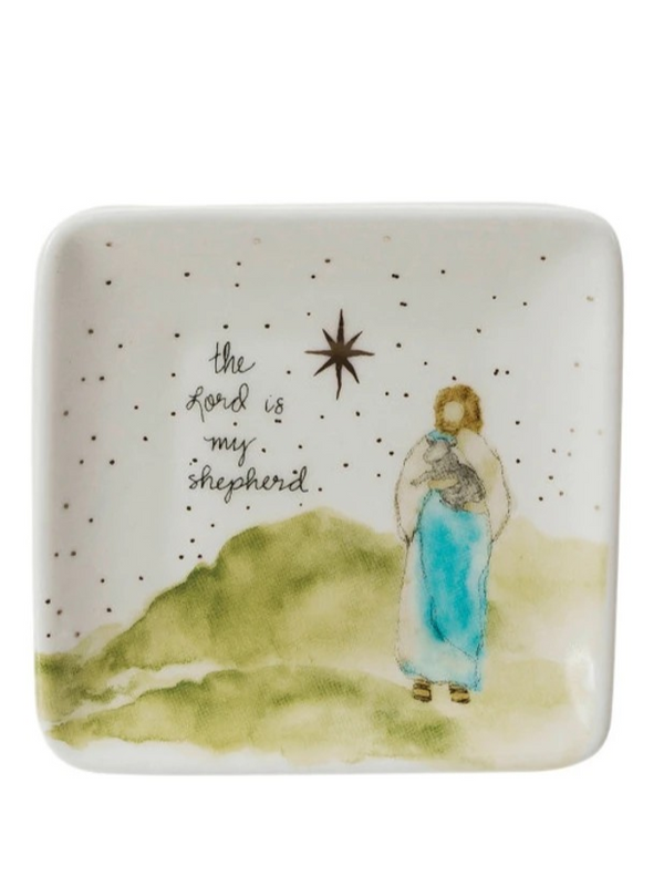 Stoneware Dish w/ Gold Electroplating