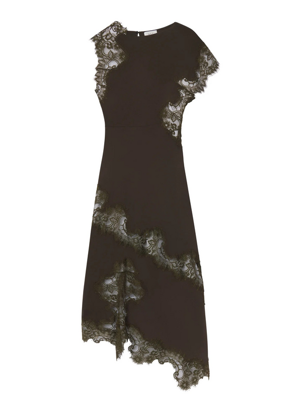 Alessia Textured Satin and Lace Maxi Dress