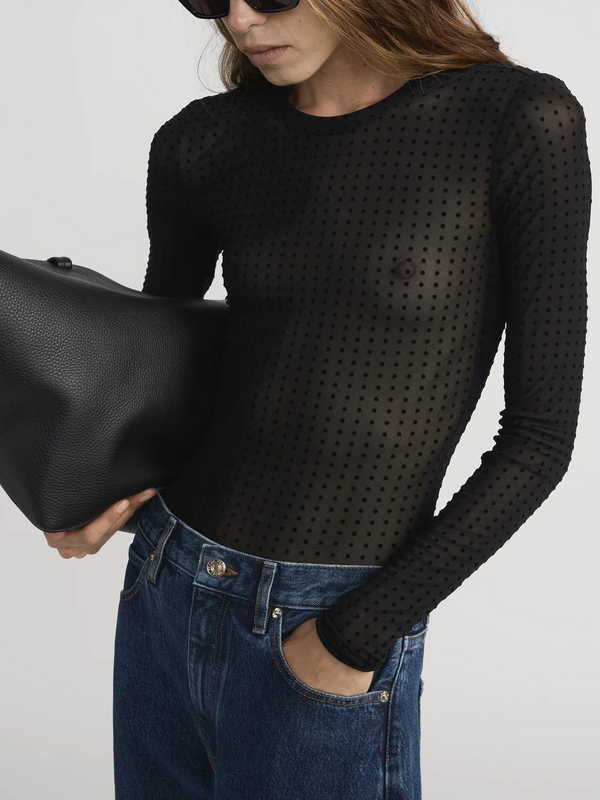 The Mesh Polka Dot Top