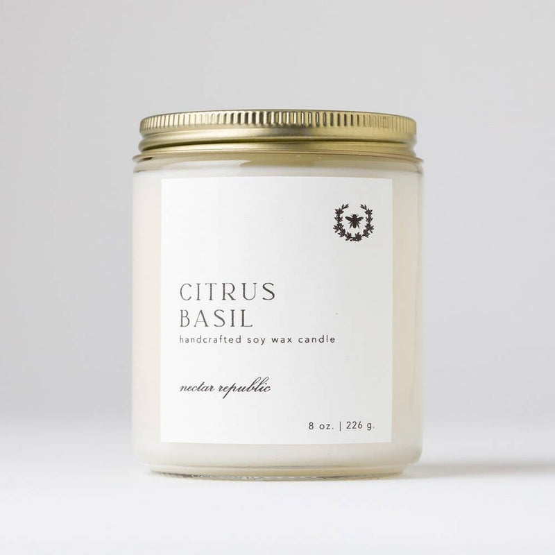 Citrus Basil Tin Soy Candle | mothers day spring