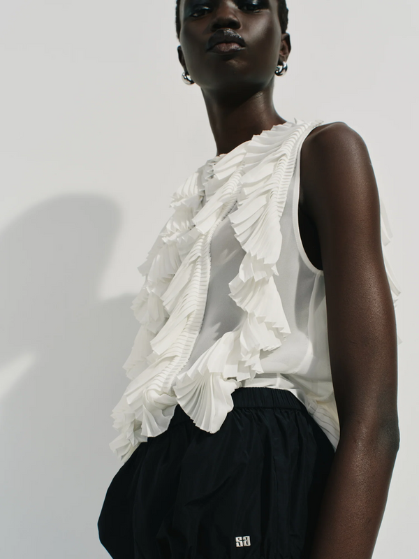 Neo Organza Pleated Top