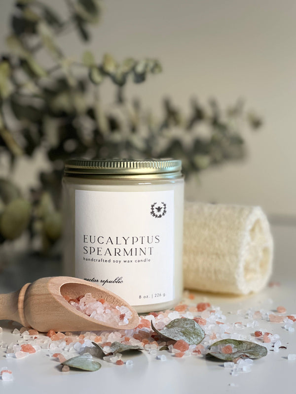 Eucalyptus + Spearmint Tin Soy Candle | mothers day spring