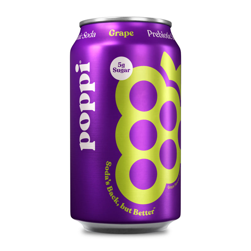 Poppi Prebiotic Soda, Grape, 12oz