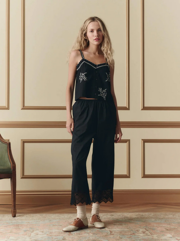 The Weekend Tank W/ Hanky Embroidery