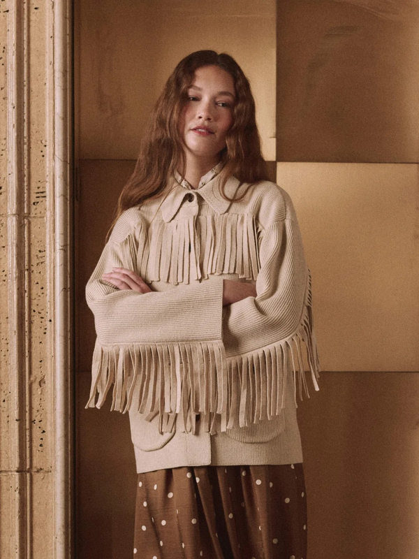 The Western Fringe Sweater Jacket