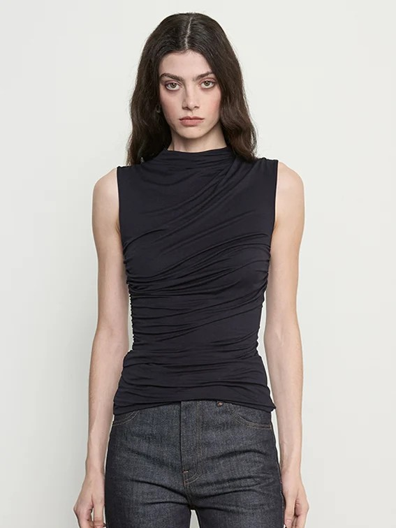 Fluid Jersey Sleeveless Twist Top