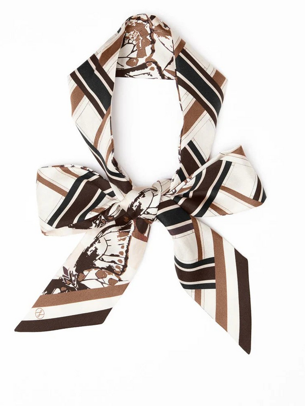 Lost Pattern x Leatherology Silk Twill Skinny Scarf - Neutral