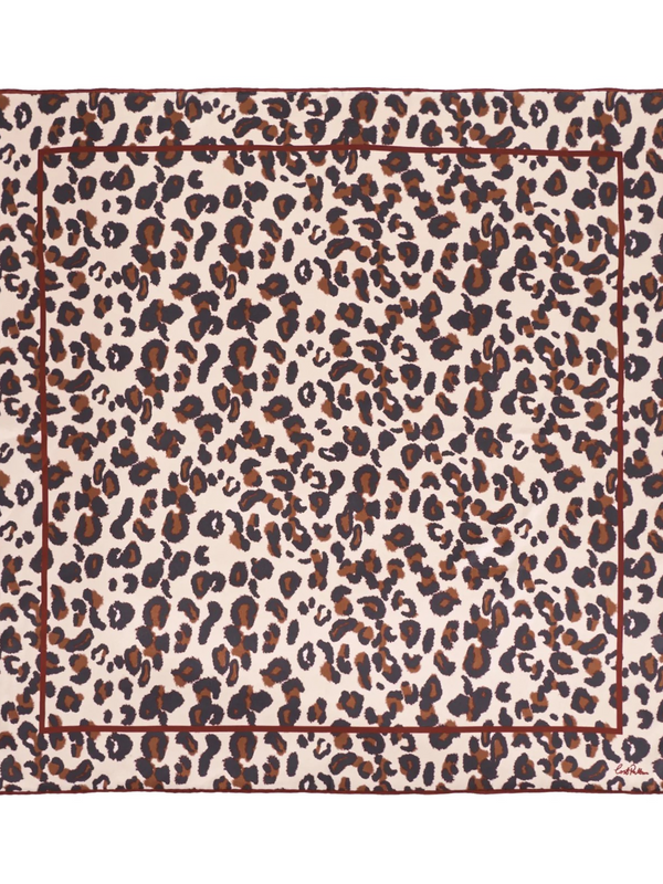 "Spot Chic" Silk Bandana Scarf - Leopard