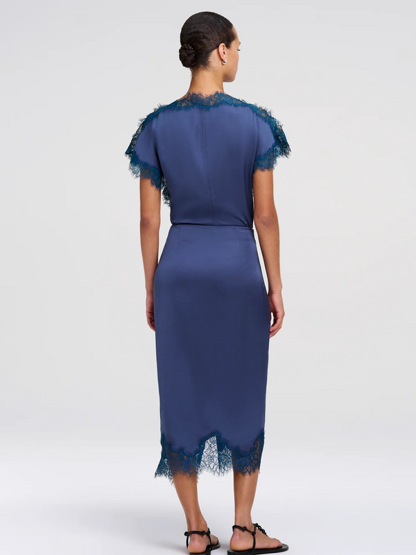 Bree Satin and Lace Midi Skirt