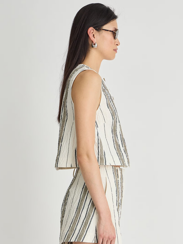Stripe Godet Tank